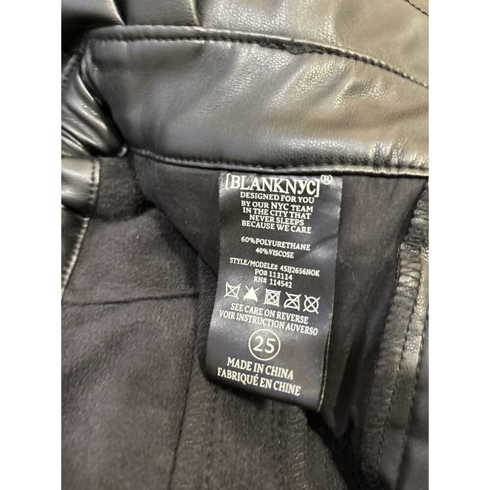 Blank NYC Black Paper Bag Faux Leather Pants Size 25 - Picture 7 of 11